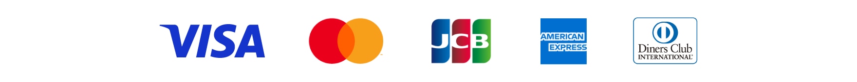 VISA / MasterCard / UFJ / NICOS / OMC / Rakuten Card / AMERICAN EXPRESS / JCB / Diners Club