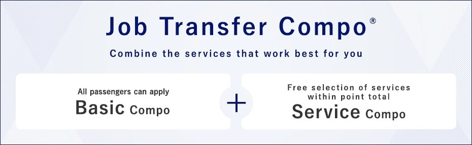 Job Transfer Compo® Combine the services that work best for you All passengers can apply Basic compo + Free selection of services Service Compo
