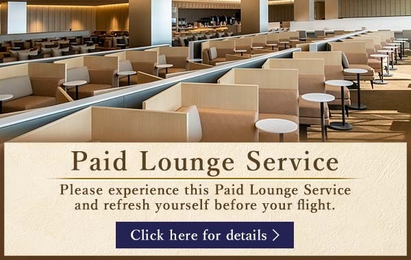 Paid Lounge Service. Please experience this Paid Lounge Service and refresh yourself before your flight.