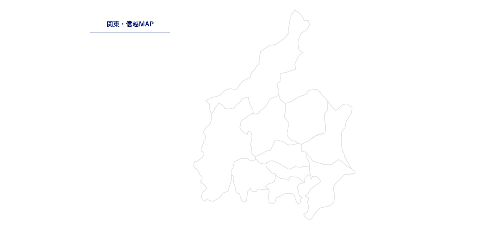 関東・信越のスキー場の所在地地図