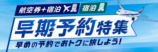 航空券＋宿泊 宿泊 早期予約特集 早めの予約でおトクに旅しよう！