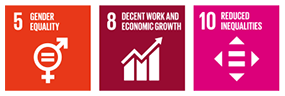 Contributions to SDGs 5: GENDER EQUALITY 8: DECENT WORK AND ECONOMIC GROWTH 10. REDUCED INEQUALITIES