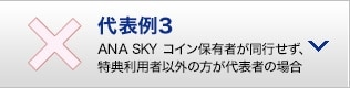 代表例3 ANA SKY コイン保有者が同行せず、特典利用者以外の方が代表者の場合