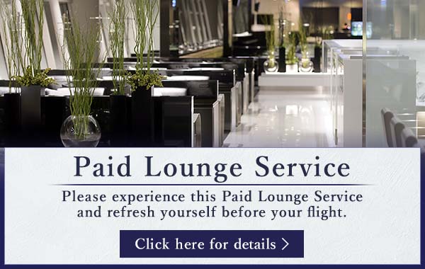 Paid Lounge Service. Please experience this Paid Lounge Service and refresh yourself before your flight.