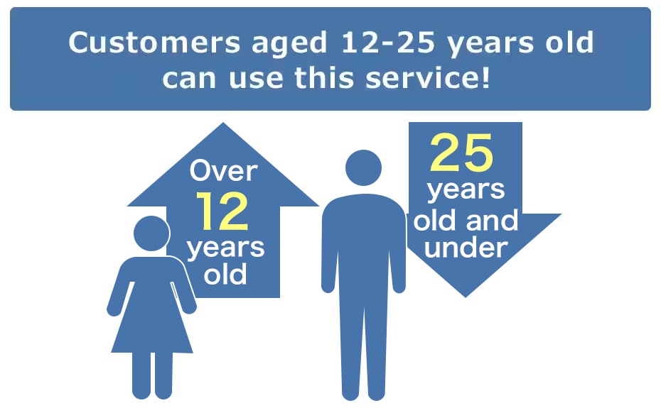 Customers aged 12-25 years old can use this service!