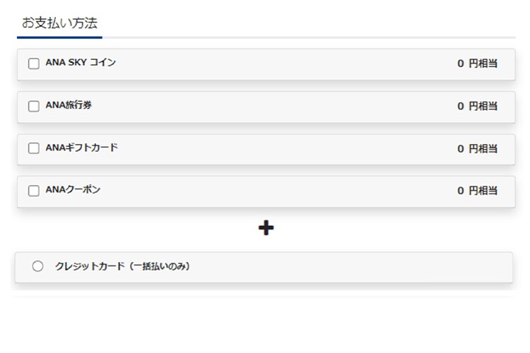 お支払い方法入力