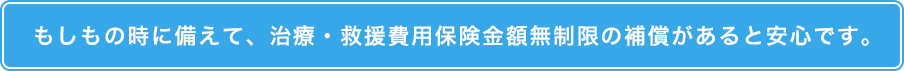 もしもの時に備えて、無制限の補償があると安心です。