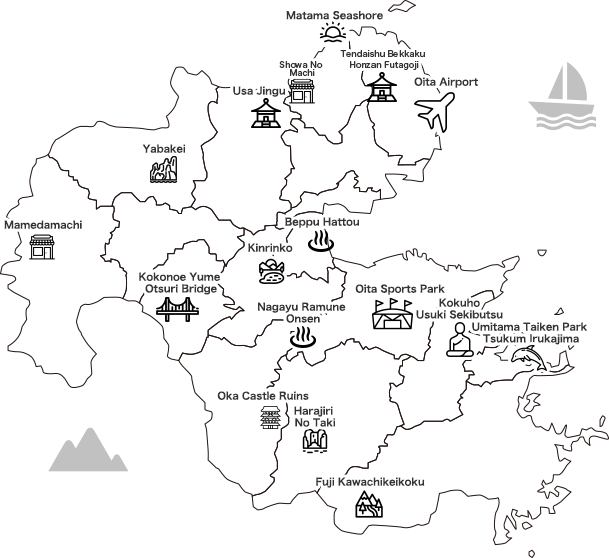 Map of Oita Prefecture