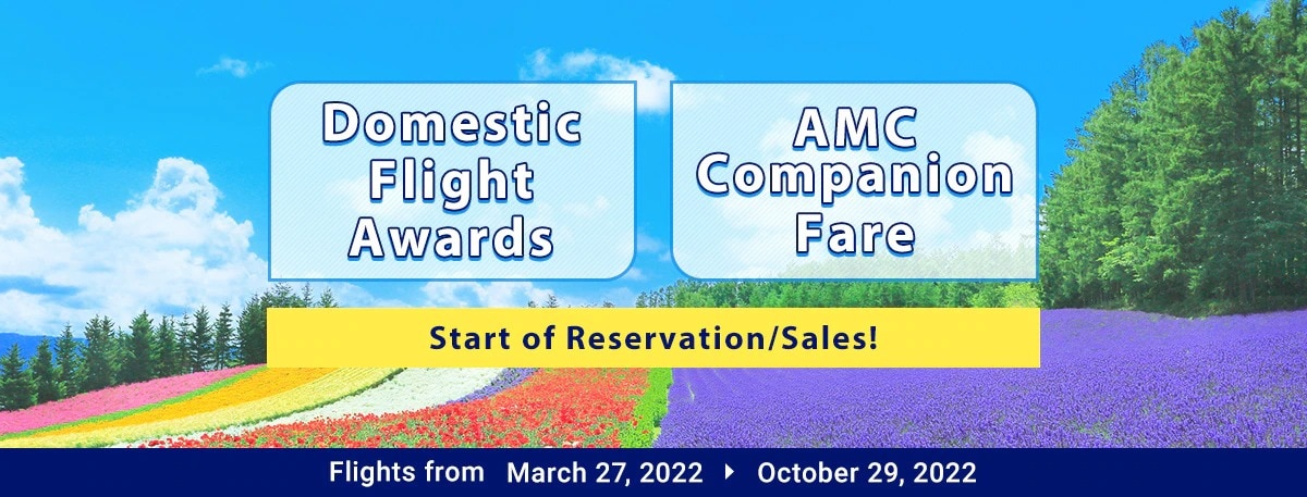 Domestic Flight Awards and AMC Companion Fare on Reservation and Sale for Flights from October 29, 2022 to March 27, 2022