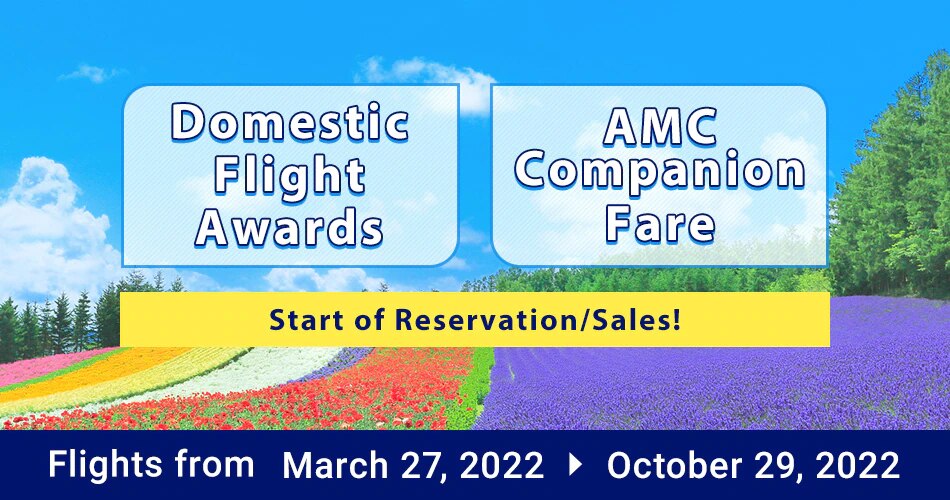 Domestic Flight Awards and AMC Companion Fare on Reservation and Sale for Flights from October 29, 2022 to March 27, 2022