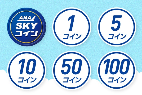 ANA SKY コイン　1コイン　5コイン　10コイン　50コイン　100コイン