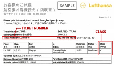 The information that must be entered TICKET NUMBER, CLASS.(LH)