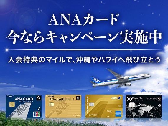 ANAカード今ならキャンペーン実施中　入会特典のマイルで、沖縄やハワイへ飛びたとう