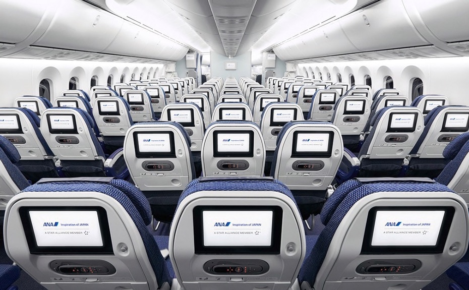 Cabin seats in an ANA aircraft