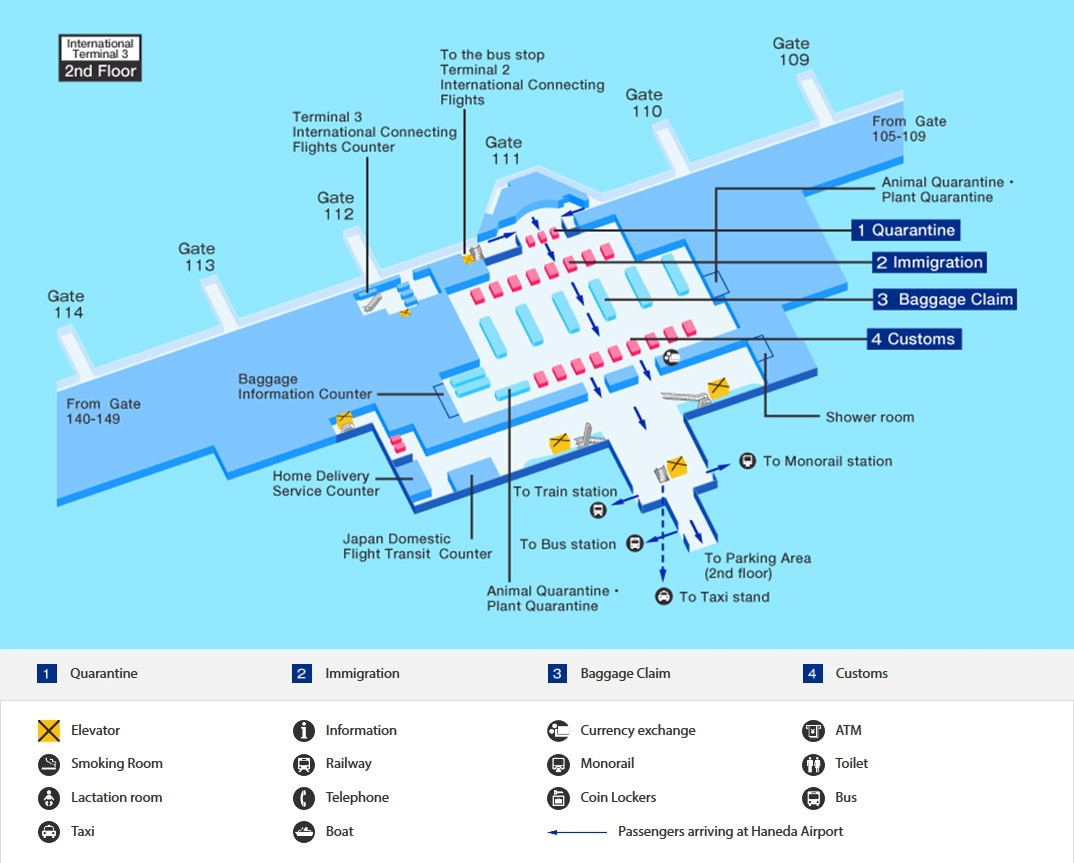 羽田空港の到着ターミナルマップ