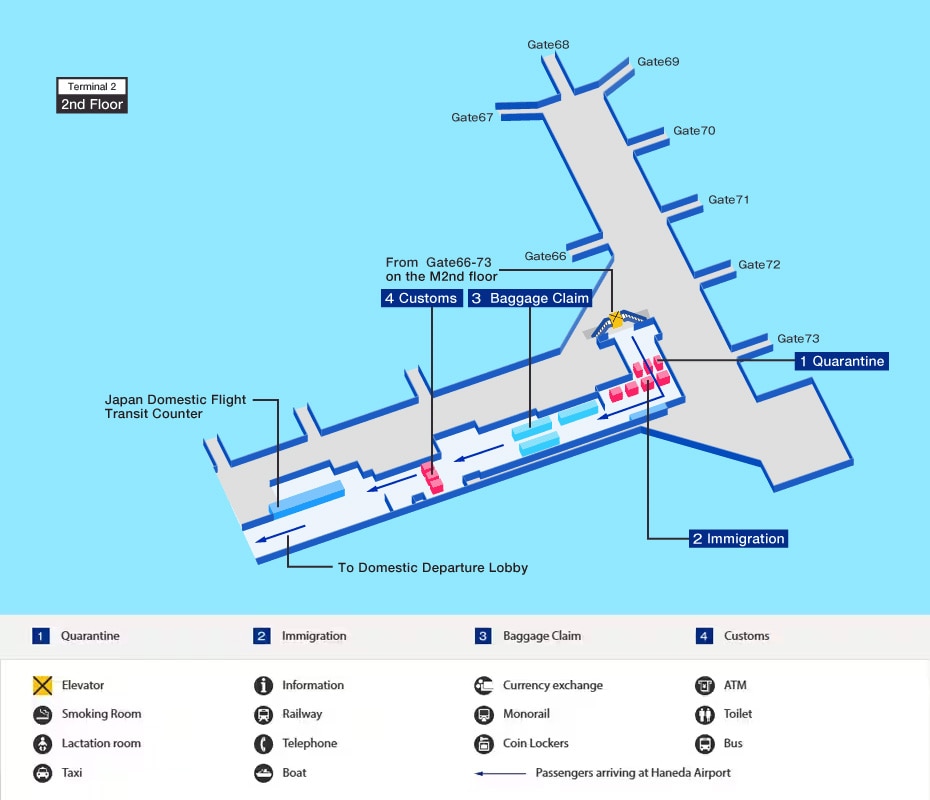 羽田空港の到着ターミナルマップ