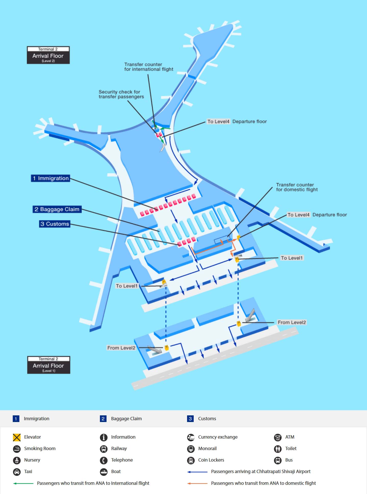 Arrival map of Mumbai airport