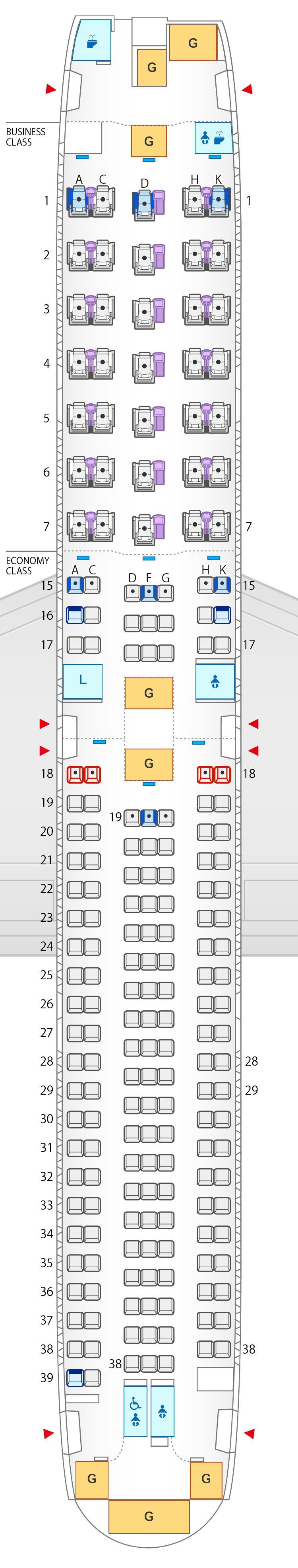 Seat Map of Boeing 767-300ER